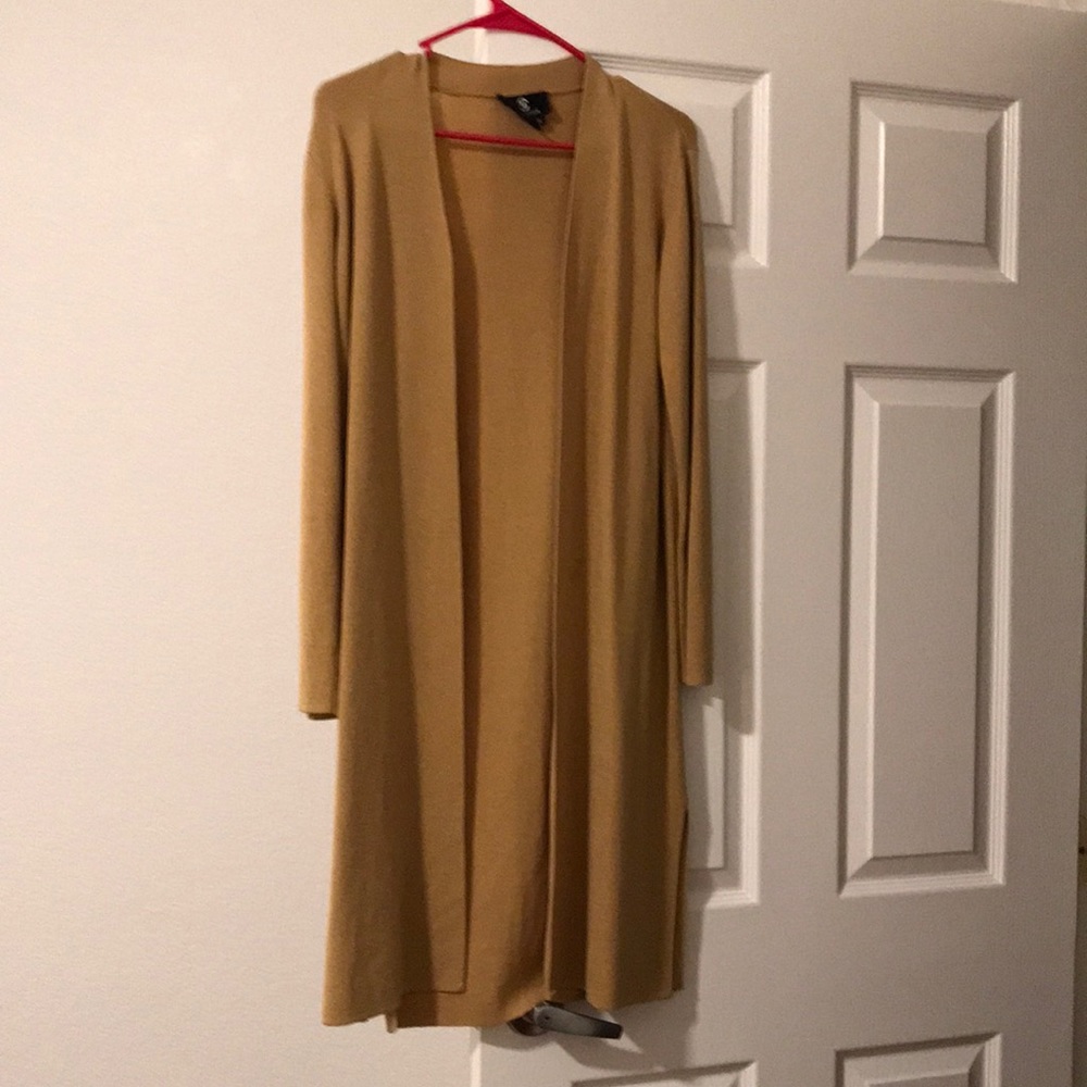 Long yellow cardigan